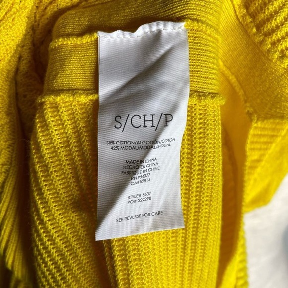 Cabi #5637 Sunny Sweater Yellow Button Snap Front Ribbed Cardigan Crop Womens - Picture 6 of 8